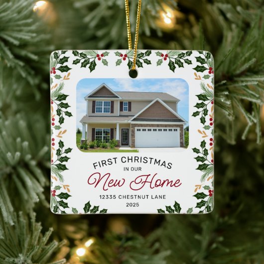First Christmas New Home Photo Ornament セラミックオーナメント (ツリー)