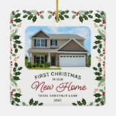 First Christmas New Home Photo Ornament セラミックオーナメント (裏面)