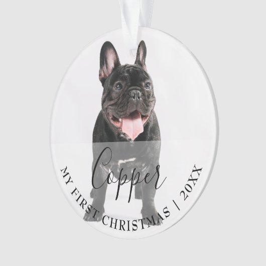 First Christmas Pet 2 Photo Script Name Ornament オーナメント (正面)