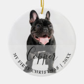 First Christmas Pet 2 Photo Script Name Ornament セラミックオーナメント (正面)