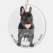 First Christmas Pet 2 Photo Script Name Ornament セラミックオーナメント (左)