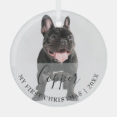 First Christmas Pet Photo Script Name Ornament ガラスオーナメント (正面)
