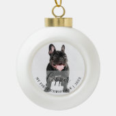 First Christmas Pet Photo Script Name Ornament セラミックボールオーナメント (正面)