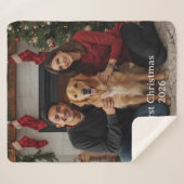 First Christmas Photo Sherpa Blanket Newlywed Gift シェルパブランケット (正面(横))