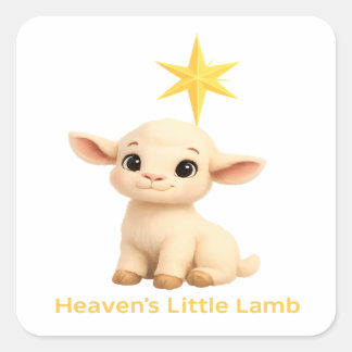 First Christmas Religious Heavens Little Lamb with スクエアシール