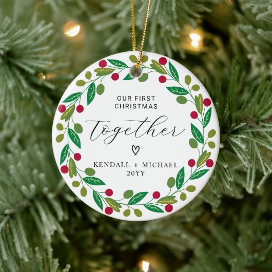 First Christmas Together Couple Bauble Keepsake セラミックオーナメント (ツリー)