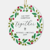 First Christmas Together Couple Bauble Keepsake セラミックオーナメント (左)
