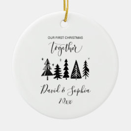 First Christmas Together Ornament – Custom Names セラミックオーナメント