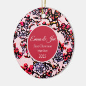 First Christmas together winter berries セラミックオーナメント (左)