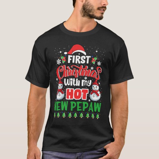 First Christmas With My Hot New Pepaw  Couple Tシャツ (正面)