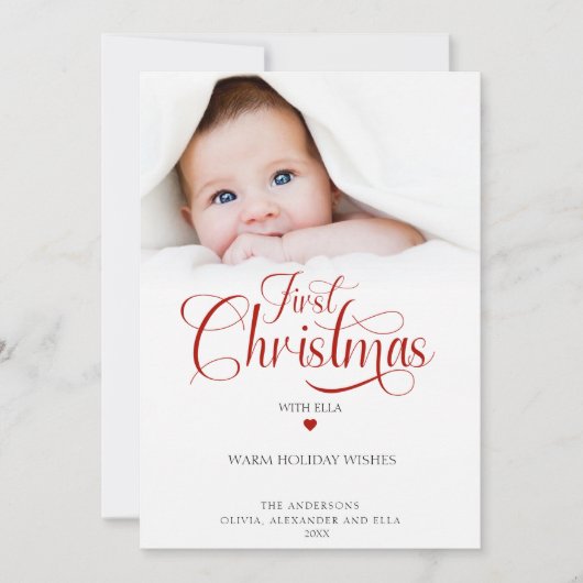 First Christmas with Photo Holiday Card シーズンカード (正面)