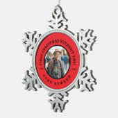 First Christmas Without You Memorial Photo Art スノーフレークピューターオーナメント (右)