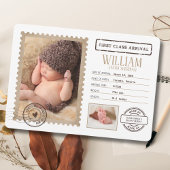 First Class Arrival Baby Announcement 招待状