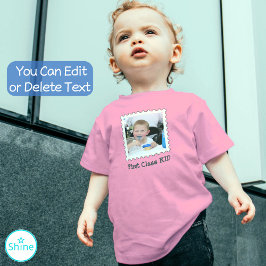 FIRST CLASS KID自分のかわいい写真切手を作成 トドラーTシャツ