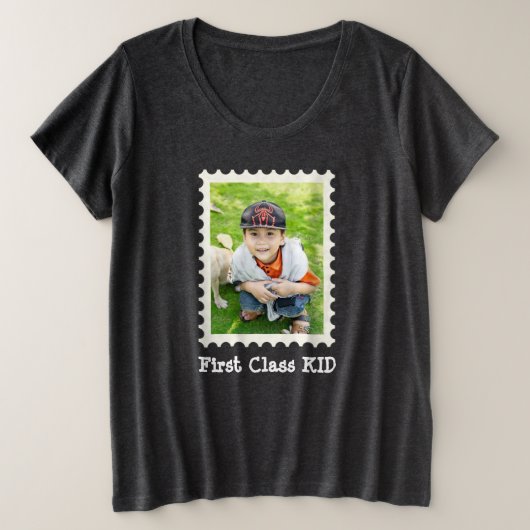 FIRST CLASS KID 最高の Kid Everの写カスタム真 プラスサイズTシャツ (デザイン正面)