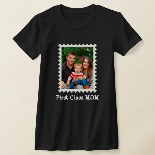 FIRST CLASS MOM 最高の Mom Everの母カスタムの写真 Tシャツ (レイダウン)