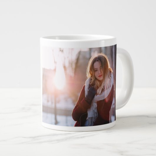 First Coffee写真と名前を追加 ジャンボコーヒーマグカップ (正面右)