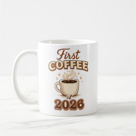 First Coffee of 2026 – New Year Coffee Lover Gift コーヒーマグカップ