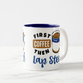 First Coffee Then Lap Steel Music Lover ツートーンマグカップ (正面右)