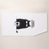 First Coffee Then Meow – Funny Cat Coffee Lover バスタオル (バスタオル)