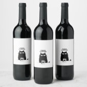 First Coffee Then Meow – Funny Cat Coffee Lover ワインラベル (ボトル)