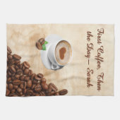 First Coffee, Then the Day – Sarah Kitchen Towel キッチンタオル (横)