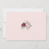First Communionソフトピンクフローラと写真 招待状 (裏面)