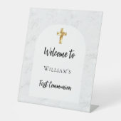 First Communion大理石アーチへようこそ 台座サイン (正面)