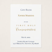 First Communion青い葉の記憶カード (裏面)