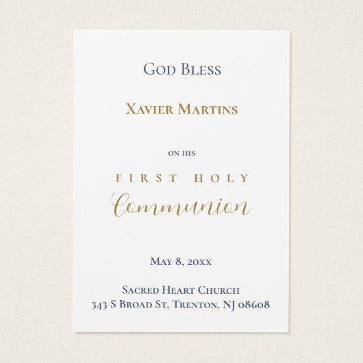 First Communion青い葉の記憶カード (裏面)