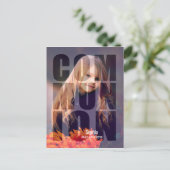 First Communion はっきりした Photo Overlayタイポグラフィ インビテーションポストカード (スタンド正面)