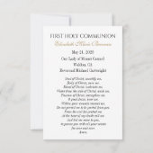 First Communion Angel Eucharist Prayer Keepsake 案内状 (裏面)