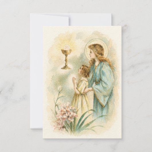 First Communion Angel Eucharist Remembrance 案内状 (正面)