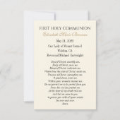 First Communion Angel Eucharist Remembrance 案内状 (裏面)