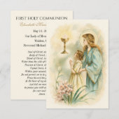 First Communion Angel Eucharist Remembrance 案内状 (正面/裏面)