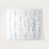 First Communion banner backdrop blue and gold タペストリー (正面(横))