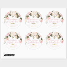 First Communion & Baptism, Pink Floral Gold