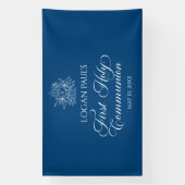 First Communion Blue banner backdrop 横断幕 (縦)