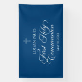 First Communion Blue banner backdrop 横断幕 (縦)