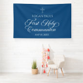 First Communion Blue banner backdrop 横断幕 (インサイチュ)