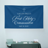 First Communion Blue banner backdrop 横断幕 (トレードショー)