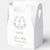 First Communion blue foliage chalice フェイバーボックス (見開き)