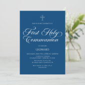 First Communion Blue Invitation 招待状 (スタンド正面)