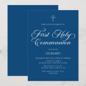 First Communion Blue Invitation 招待状 (正面/裏面)