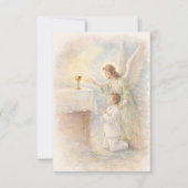 First Communion Boy Angel Eucharist Prayer Card 案内状 (正面)
