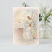 First Communion Boy Angel Eucharist Prayer Card 案内状 (スタンド正面)