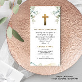 First Communion, Boy or Girl, Greeneryブックマーク サンキューカード