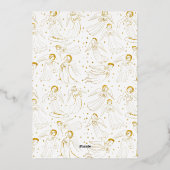 First Communion catholic girl golden angels design 箔招待状 (裏面)