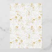 First Communion catholic girl golden angels design 箔招待状 (裏面)