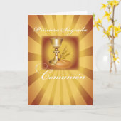 First Communion Chalice、スペインの金ゴールドスターバスト カード (黄色い花)